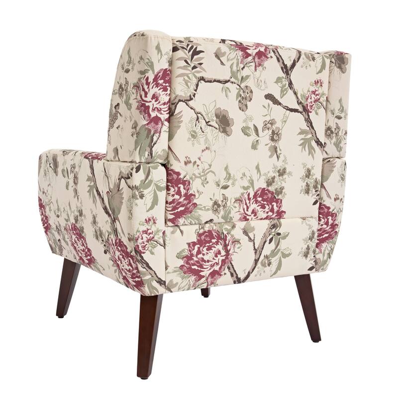 Modern Accent Chair Cotton Linen Upholstered Chair for Living Room