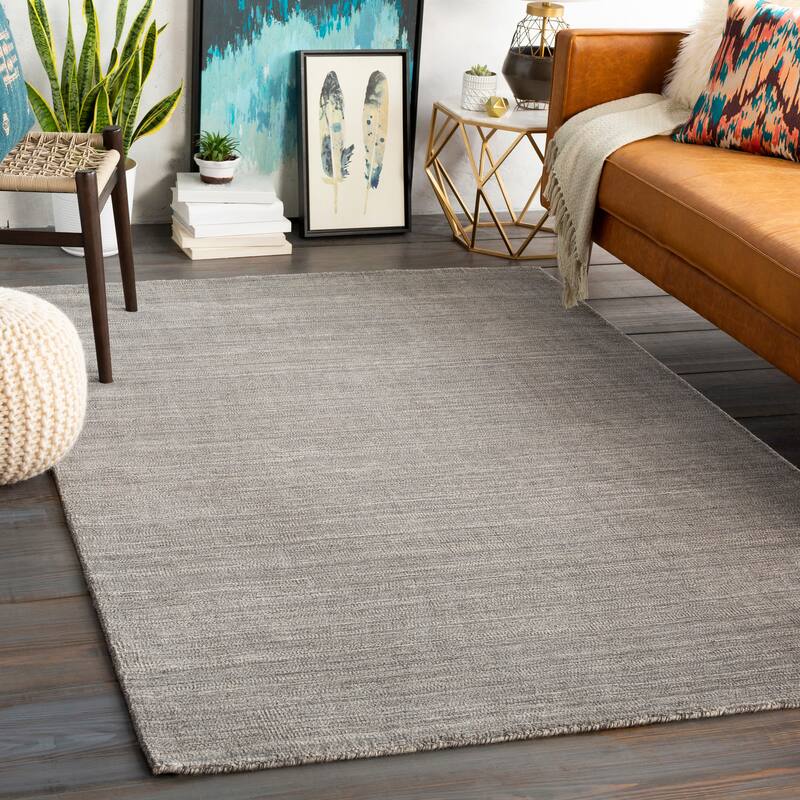 Viteri Handmade Solid Wool Blend Area Rug