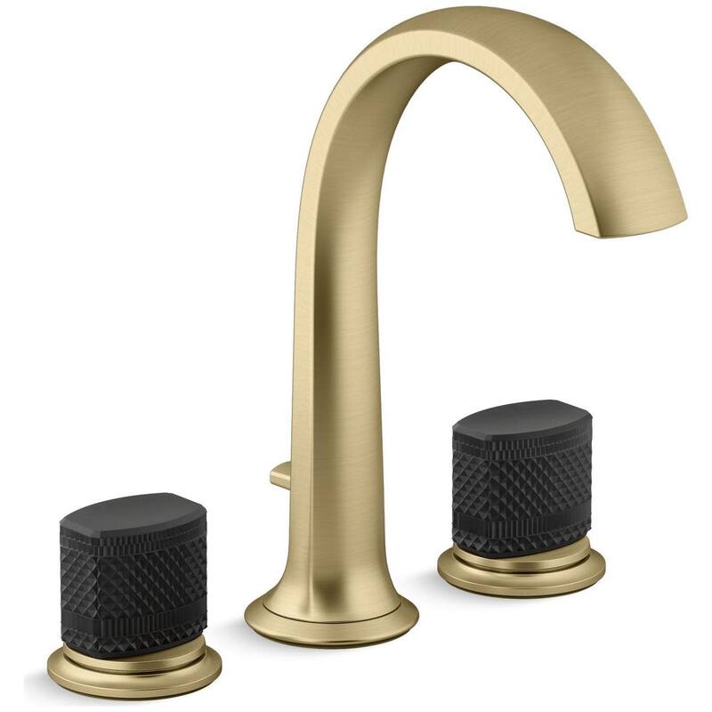 Kallista P25009-CMB Script Deck Mounted Roman Tub Filler with Black - Brushed French Gold
