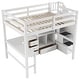 preview thumbnail 6 of 22, Wood Storage Loft Bed with L-Shaped Desk and 4 Drawers, Full Size Kids Bed Frame with Cabinet & Storage Staircase for Bedroom