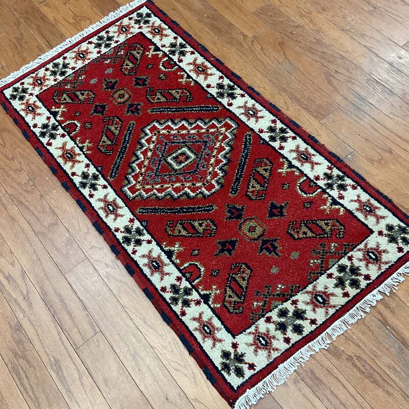 HERAT ORIENTAL Handmade Kazak Wool Rug - 2'2" x 4'1"