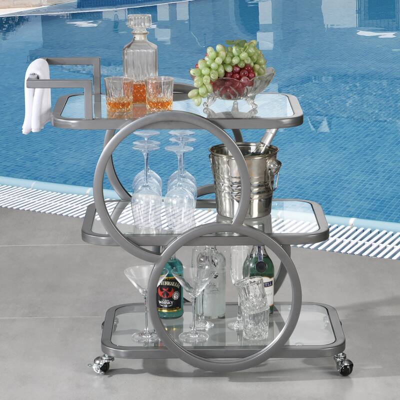 Metal Bar Cart Silver Bar Carts for the Home