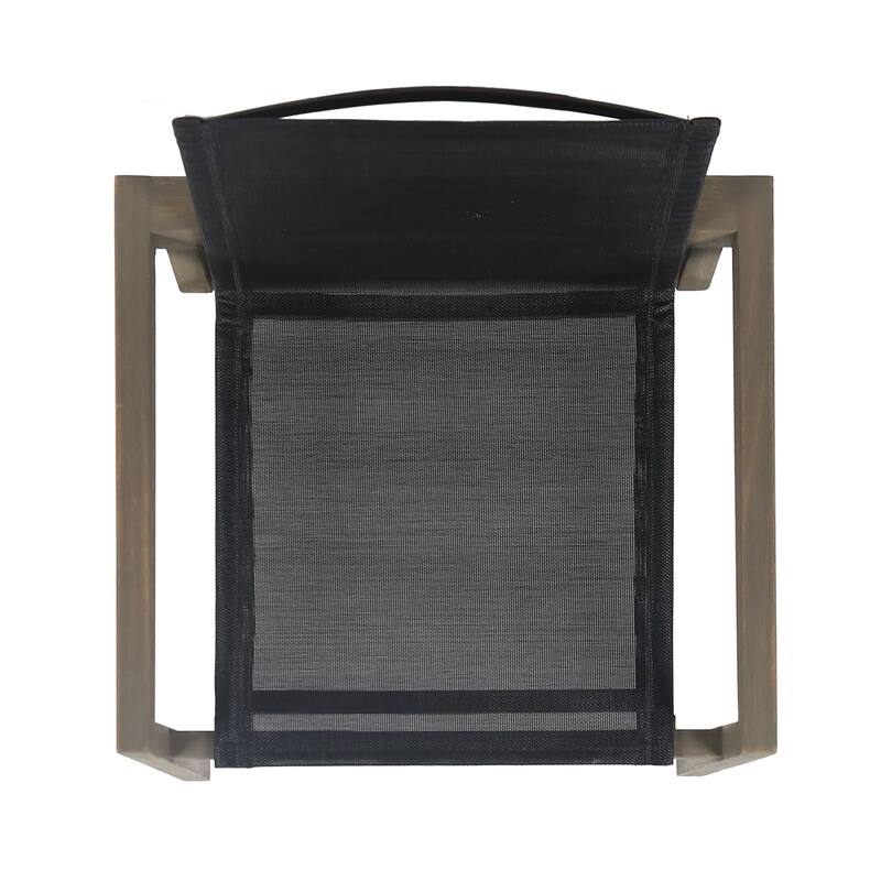 Belfast Outdoor Acacia and Mesh Dining Chairs (Set of 2) by Christopher Knight Home