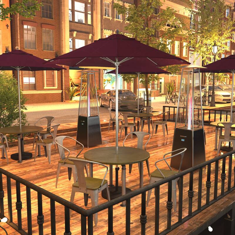 California Umbrella 7.5' Rd. Aluminum Frame, Fiberglass Rib Market Umbrella, Push Open,Anodized Silver Finish, Pacifica Fabric - Burgundy