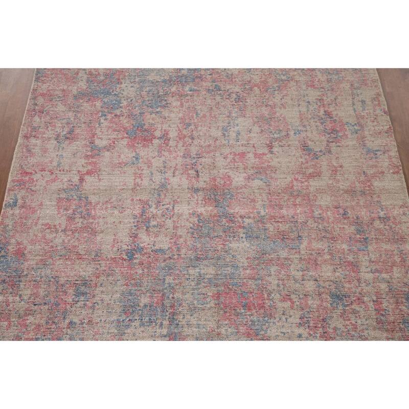 Abstract Modern Oriental Area Rug Handmade Wool Carpet - 7'9"x 9'8"