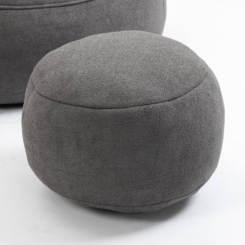 Indoor Bean Bag Sofa Chair with Padded Foam Padding, Footrest