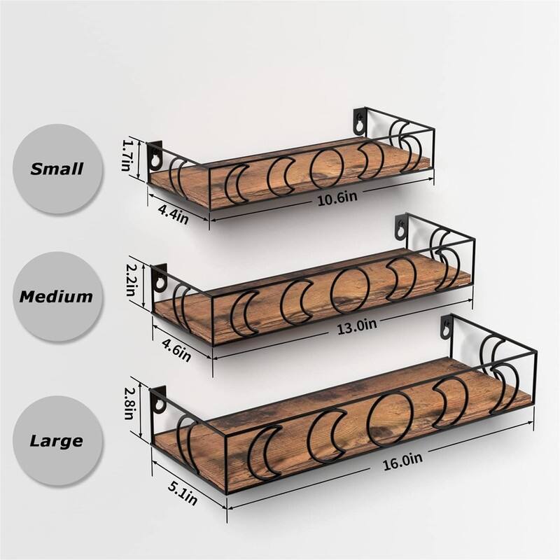 Small Decorative Wall Shelves for Book Plant Storage - 5.27"D x 15.98"W x 2.75"H