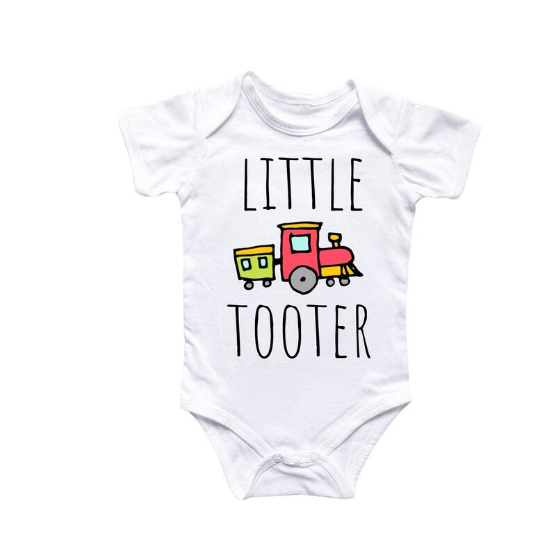 Train Tooter - Baby Boy Girl Clothes Infant Bodysuit Funny Cute Newborn - Blue - 0-3M