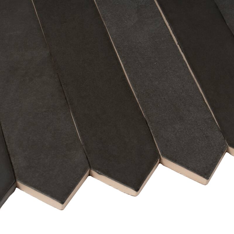 Apollo tile 2" x 10" Festa Matte Black Ceramic Tile (2.37 sq ft/case) - 23 Pack