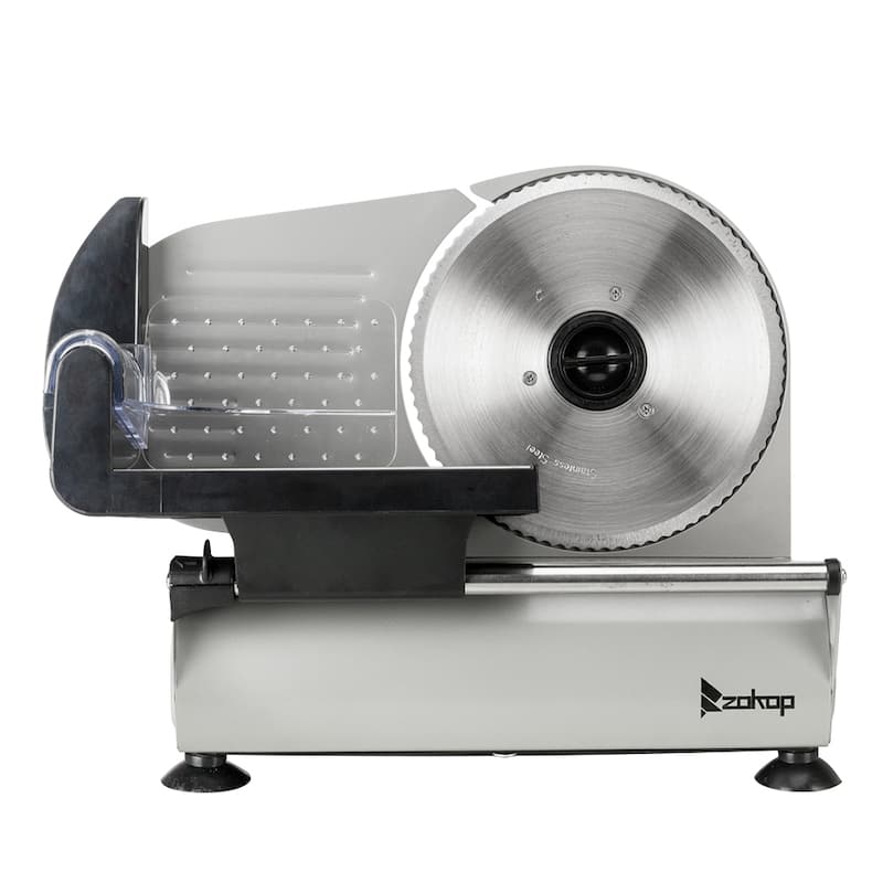 ZOKOP 110V/150W 7.5"Home Semi-automatic Stainless Steel Deli Food Slicer Belt/ Gear Cutter - Belt Transmission