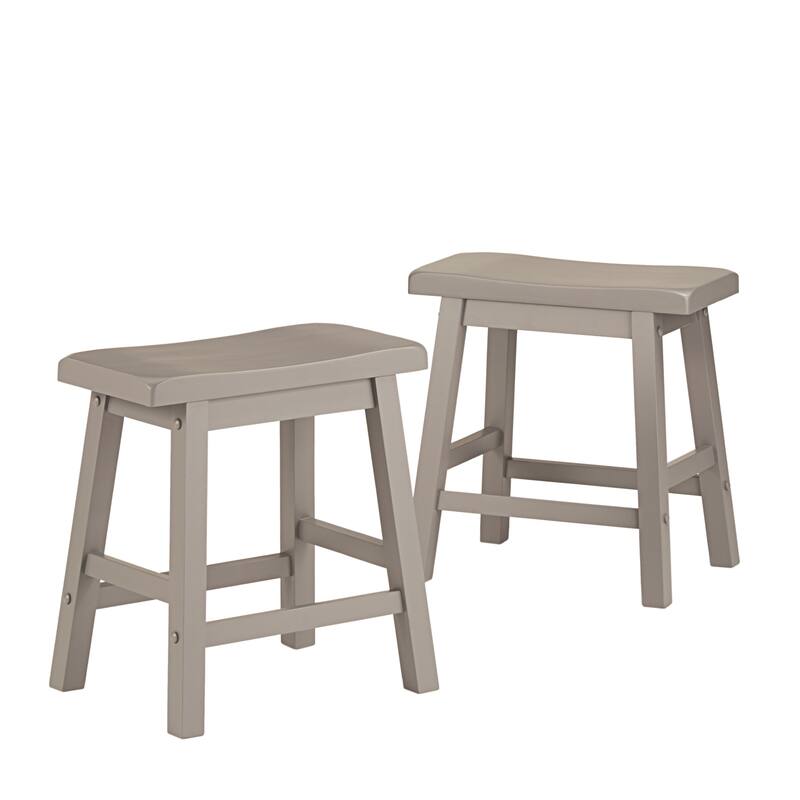 Salvador 18-in. Backless Saddle-seat Stools (Set of 2) by iNSPIRE Q Bold - Stool - Grey