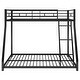 preview thumbnail 11 of 9, Black Twin over Full Size Metal Floor Bunk Bed with Fence and Ladder for Kids, Bedroom