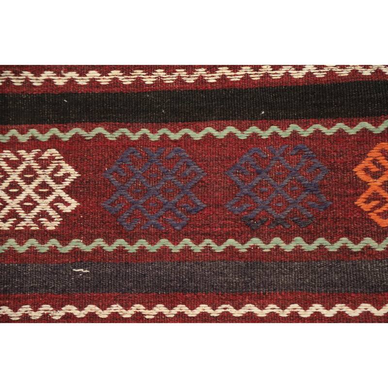 Hand Woven Oriental 100% Wool Carpet Southwestern Tribal Multi-Colored Kilim Area Rug - 10' 2'' X 6' 4''