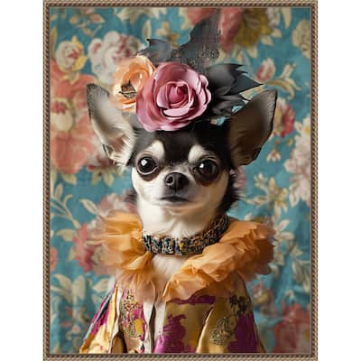 The Duchess Chihuahua by Mowzu Framed Canvas Wall Art