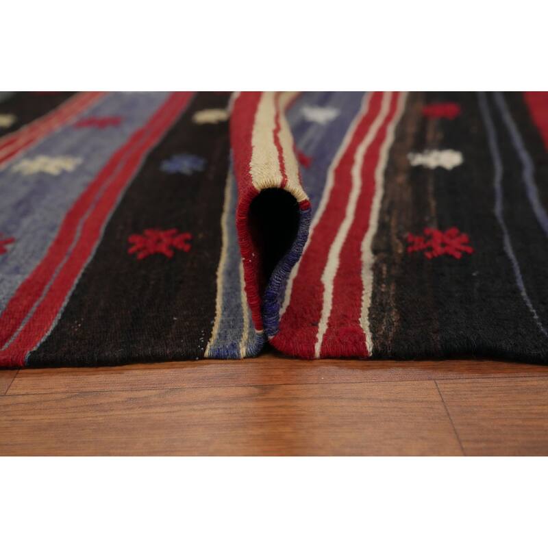 Hand Woven Oriental 100% Wool Carpet Southwestern Tribal Multi-Colored Kilim Area Rug - 7' 3'' X 5' 0''