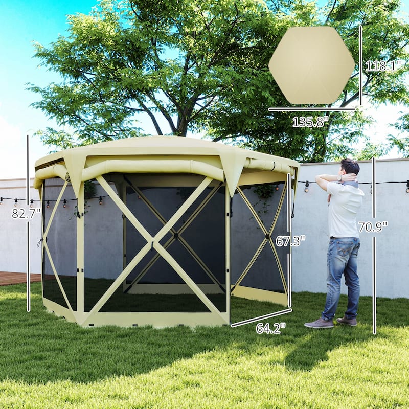 Oxford Fabric Pop-Up Gazebo Tent for 10-12 Persons
