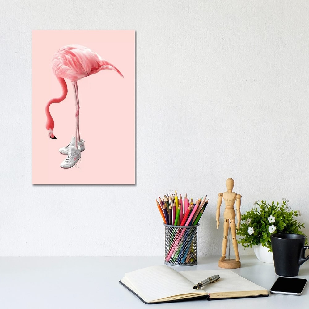 iCanvas "Sneaker Flamingo" by Jonas Loose Canvas Print