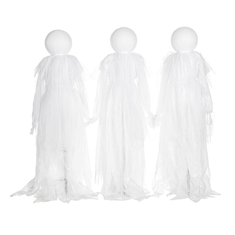 Lighted Halloween Phantom Ghost Stakes, Set of 3