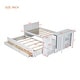 preview thumbnail 10 of 18, Twin Size Multifunctional Wood Platform Bed with Built-in Desk and Shelf, Kids Storage Bed Frame with Trundle and Drawer