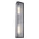 preview thumbnail 8 of 10, Barbier 2-Light 5.5 in W x 22.25 in H Modern Wall Sconce, Clear Glass, Dimmable, LED Compatible, Bathroom Vanity Full Back Plate