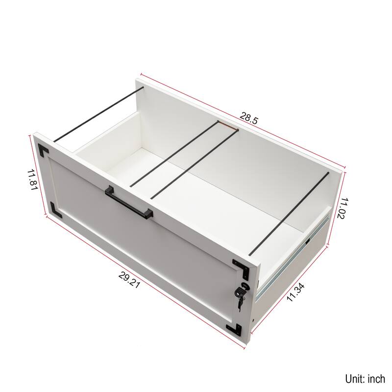 GDF Studio - Atkinson Farmhouse 2-Drawer File Cabinet with Lock for Home Office