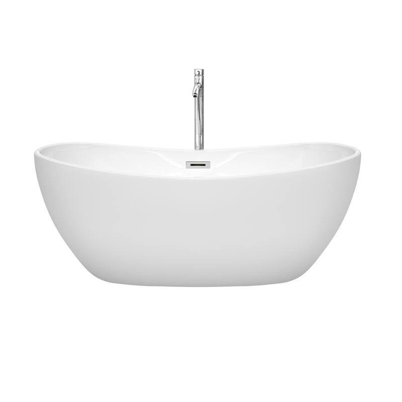 Wyndham Collection Rebecca 60-inch Freestanding Bathtub with Faucet