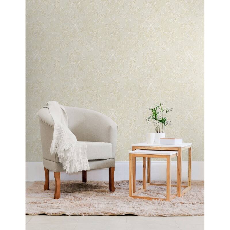 Seabrook Designs Vivienne Damask Unpasted Wallpaper