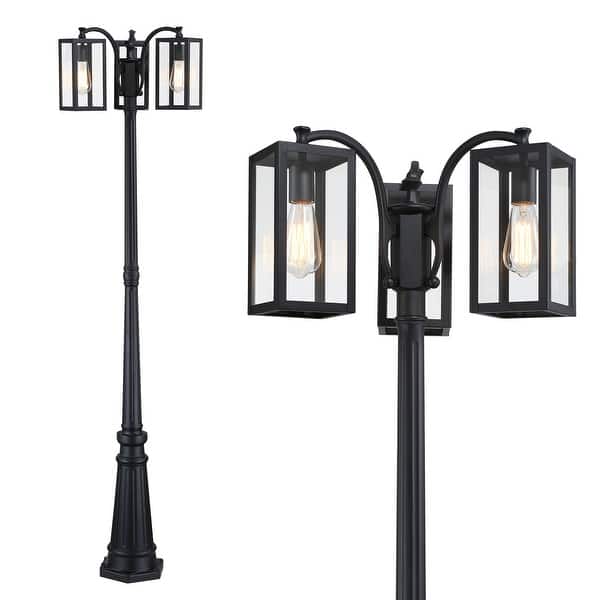 80"H Triple Headed Lamp Post Full with Matte Black Finish - Bed Bath ...