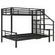 preview thumbnail 19 of 22, Metal Twin over Full Bunk Bed with Storage and Wardrobe