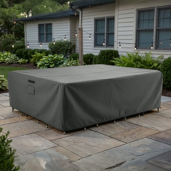 slide 2 of 14, Pure Garden Polyester Waterproof Rectangular Patio Table Cover Grey