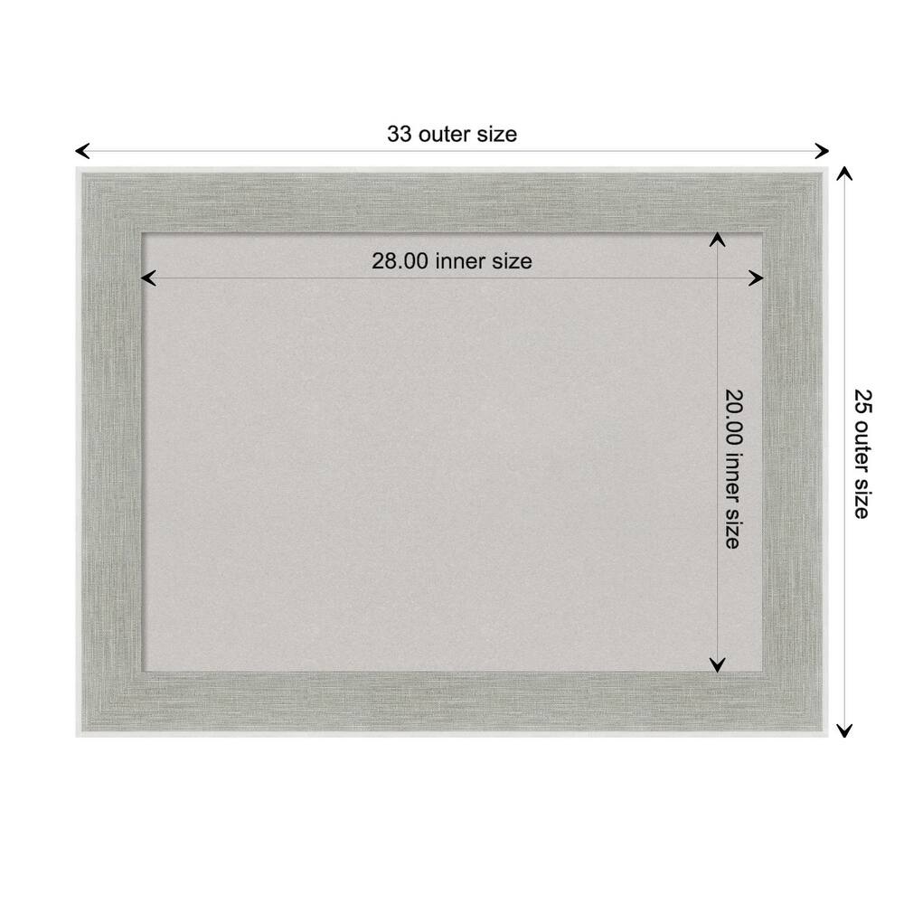 Glam Linen Grey Framed Grey Corkboard Bulletin Board