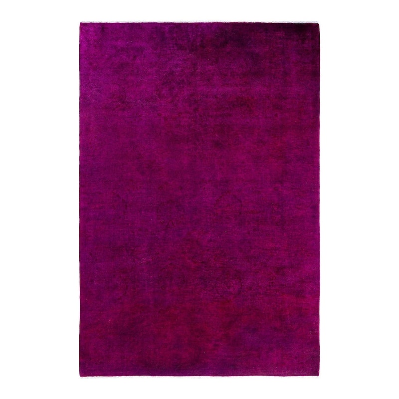 Fine Vibrance One-of-a-Kind Hand-Knotted Area Rug - Pink, 6' 2" x 9' 2" - 6' 2" x 9' 2"