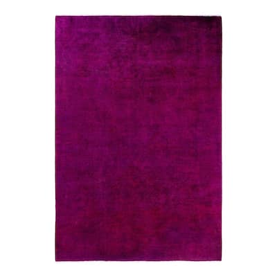 Fine Vibrance One-of-a-Kind Hand-Knotted Area Rug - Pink, 6' 2" x 9' 2" - 6' 2" x 9' 2"