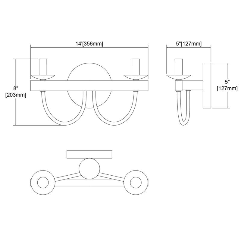 Elk Home Williamson Black Metal 2 Light Vanity Light