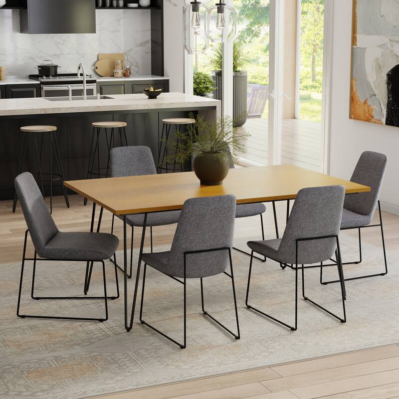 Simpli Home Corina / Hunter 7-Piece Dining Set - Grey