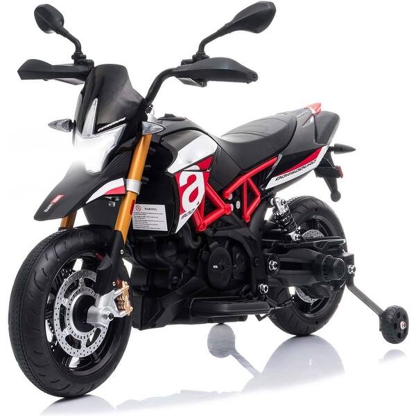 slide 2 of 6, 12V Kids Motorcycle, Electric Motorcycle Ride On Toy w/Training Wheels, Spring Suspension, LED Lights, Sounds & Music, MP3 Red