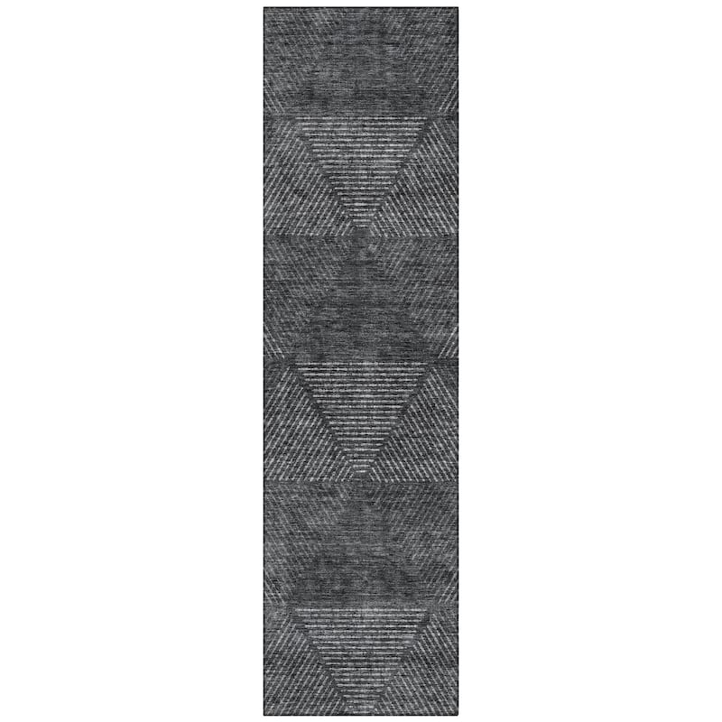Machine Washable Indoor/ Outdoor Chantille Contemporary Prism Rug