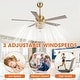 Parrot Uncle 52" Modern Gold Wood 5-Blade Crystal Ceiling Fan with Remote and Light Kit - Bed Bath & Beyond - 34705196