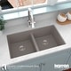preview thumbnail 29 of 56, Karran Undermount Double Equal Bowl Quartz Kitchen Sink - 32" x 19.5" x 9" - 32" x 19.5" x 9"