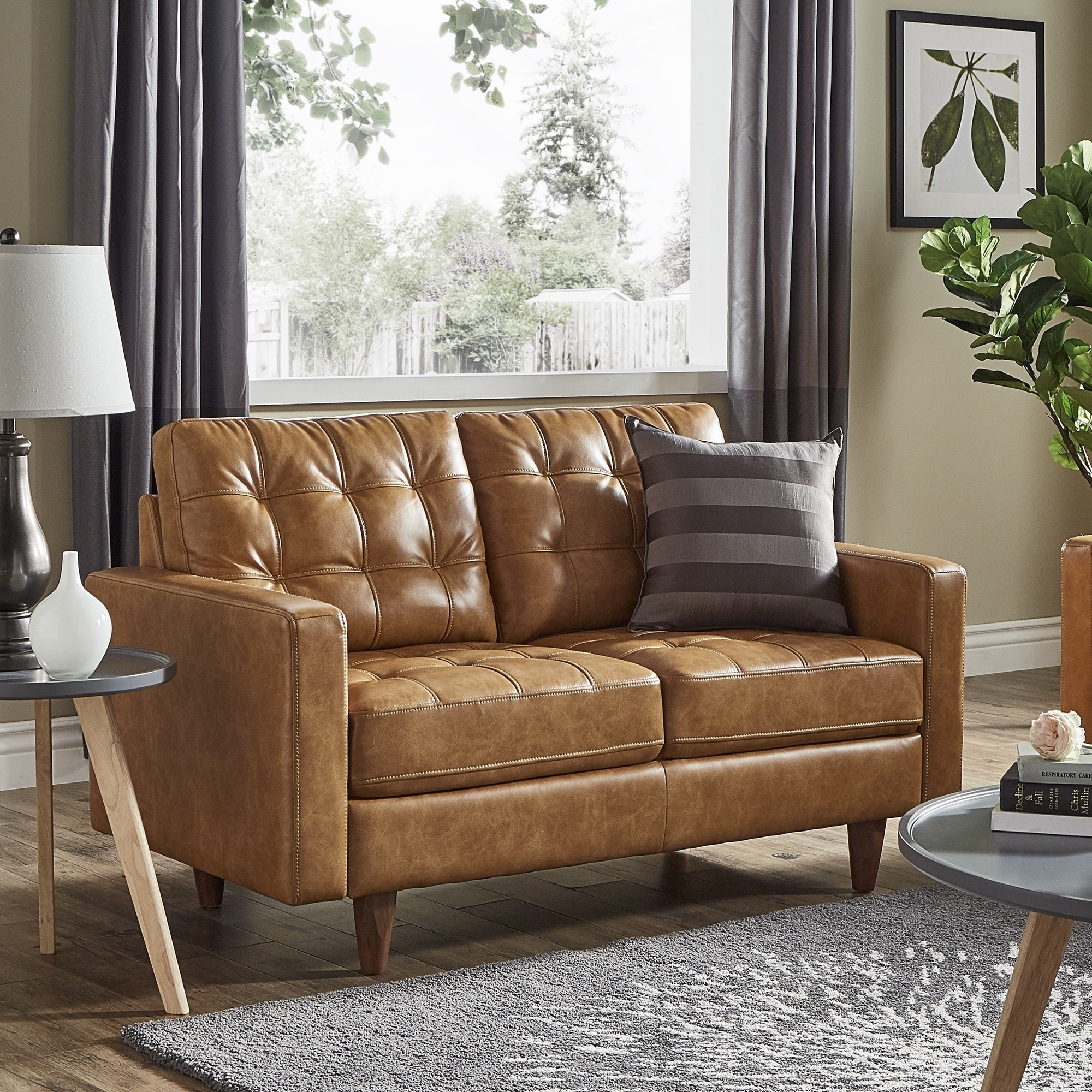 Odin caramel cheap leather gel sofa