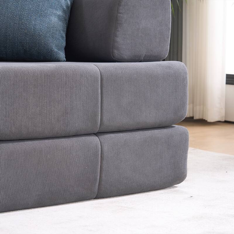 Versatile Convertible Sofa Bed with Plush Pillows for Any Living Space