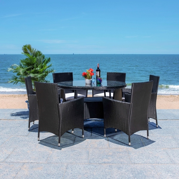 SAFAVIEH Outdoor Living Challe 7-Piece Patio Dining Set. Opens flyout.