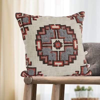 Sevita Southwestern Medallion Textured 18-Inch Throw Pillow