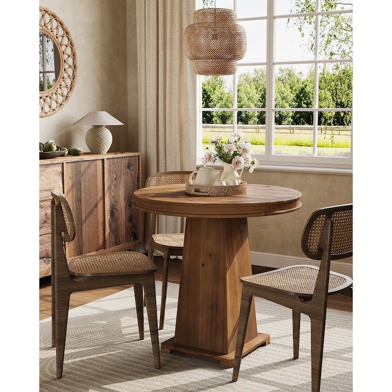 Small Round Dining Table, Solid Wood