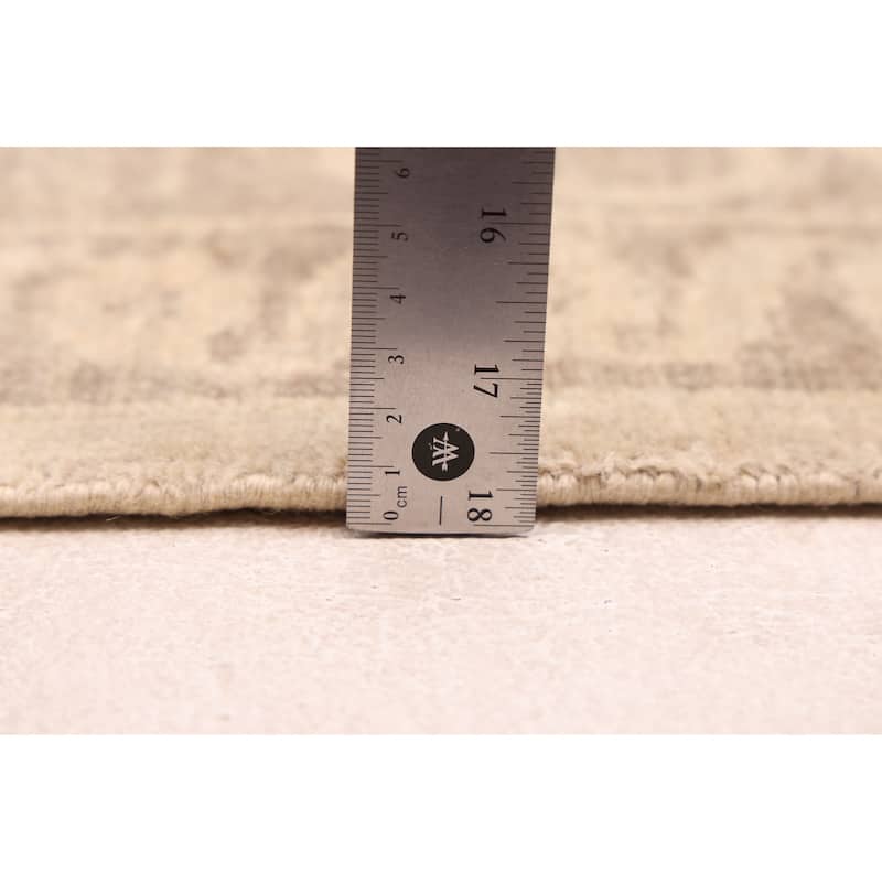 ECARPETGALLERY Hand-knotted Finest Oushak Light Khaki Wool Rug - 7'11 x 9'9