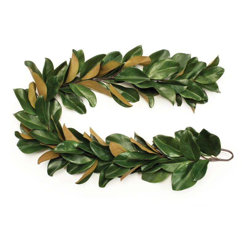 HomeRoots 60" Brown And Green Linear Magnolia Leaf Wreath Garland