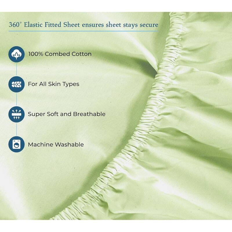 Royale Linen 400 Thread Count Cotton 4 Piece Sateen Sheet Set
