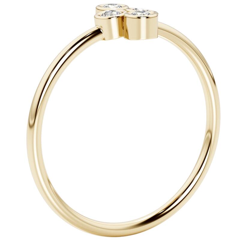 14k Gold Plated Sterling Silver Lab Diamond 1/8 ct Stacking Ring Band