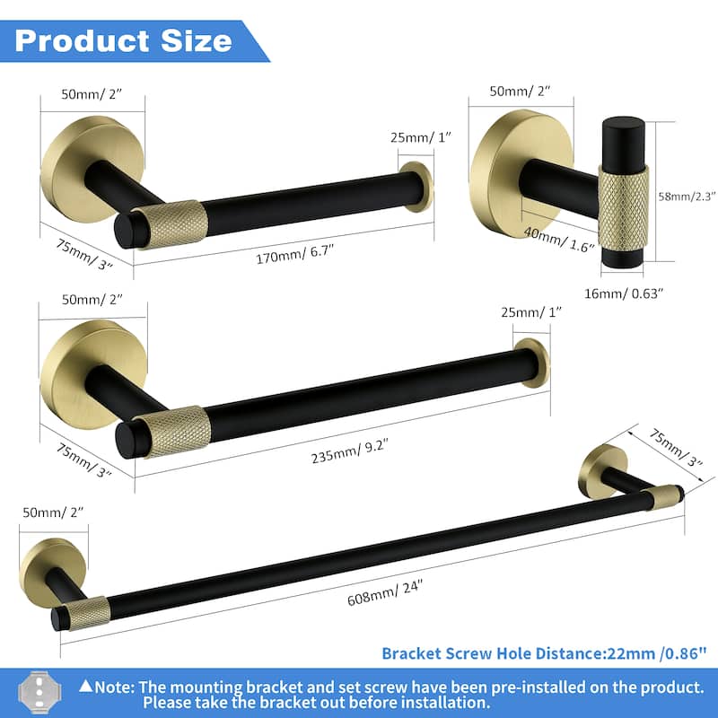 Modern Bath Hardware Set Towel Holder Set in Stainless Steel