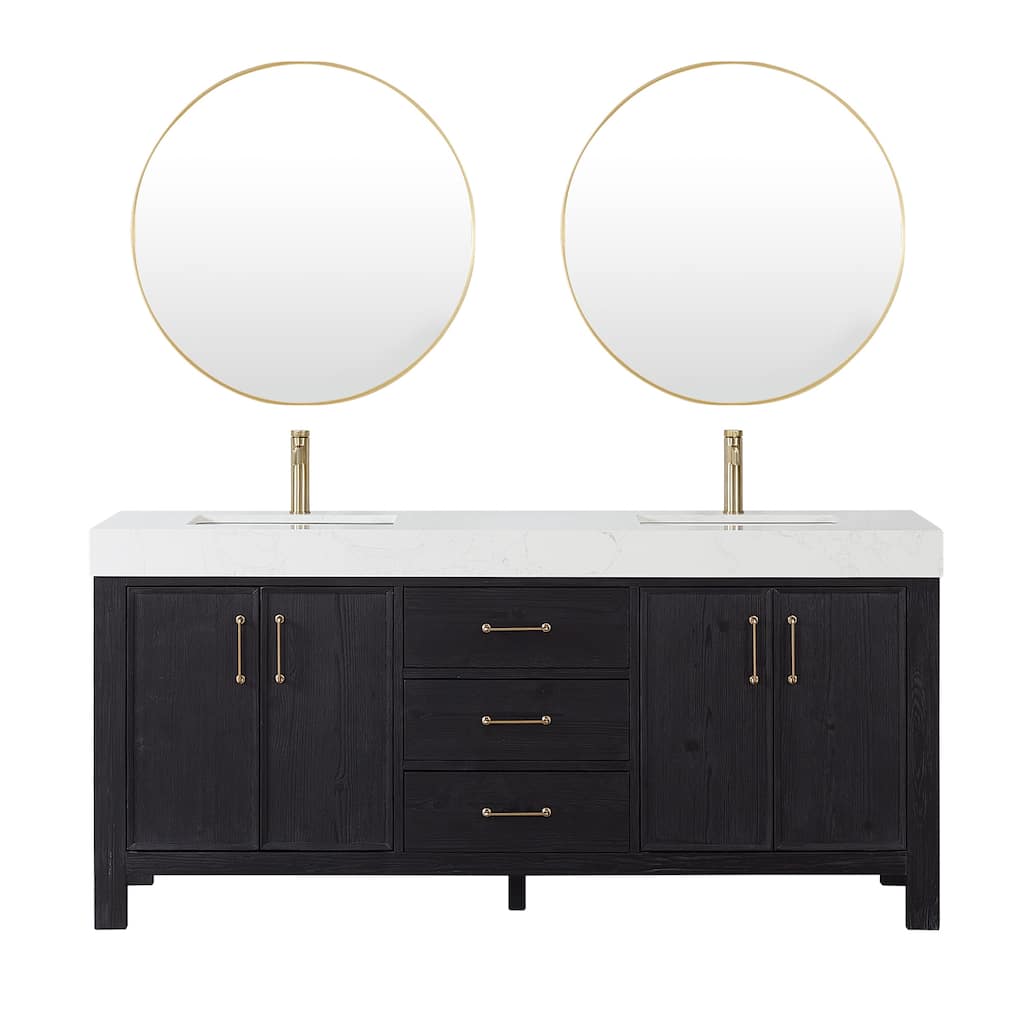 Miseno MV-LEON72-LWT León 72" Free Standing Double Basin Vanity Set